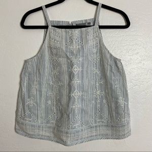 Anthropologie Vanessa Virginia Altura Embroidered Striped Tank Top 2